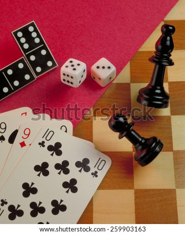 Gambling game background.Casino gambling background on a chess gaming table.