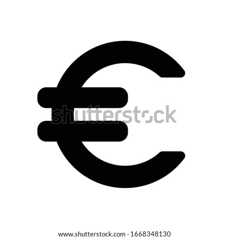 Euro bold simple minimal symbol with rounded edges 