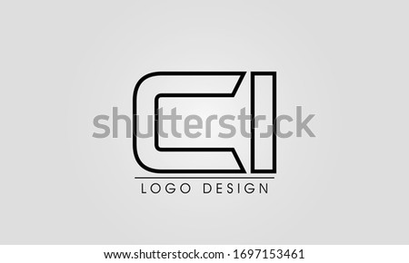 initial CI IC C creative logo template and business card design template include. vector illustration and logo inspiration
 Stock fotó © 