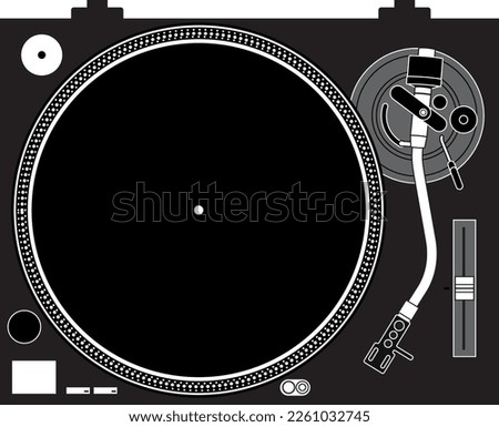 Vector image of a classic turntable vinyl player