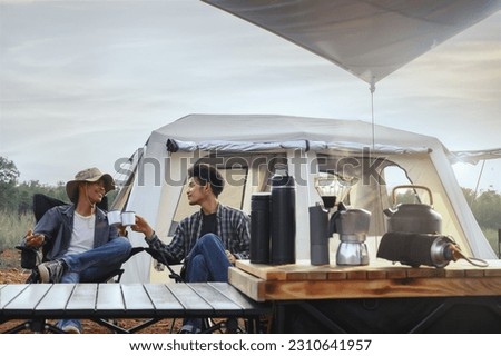 Similar – Image, Stock Photo Young man enjoying a ride on a boat