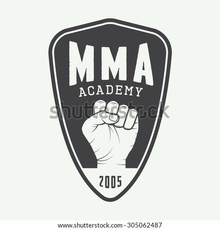 Vintage mixed martial arts logo, badge or emblems. Vector illustration