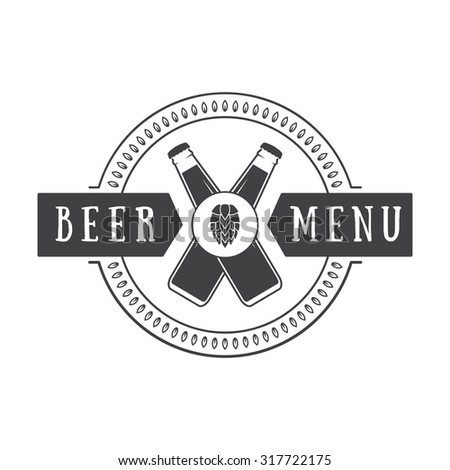 Beer logo in vintage style. Illustration