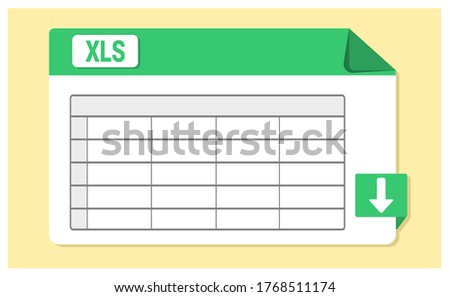 Vector of Spreadsheet icon. XLS, or XLSX file format icon with landscape design. simple excel download icon. Excel spreadsheet file format logo. 