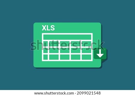 Vector of Spreadsheet icon. XLS, or XLSX file format icon with landscape design. simple download icon.