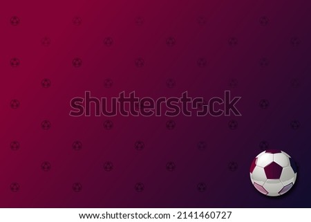 vector of soccer or football background. template of soccer or football wallpaper with ball pattern and 3d ball icon. red and blue as main color and gradient themes. asian soccer competition.