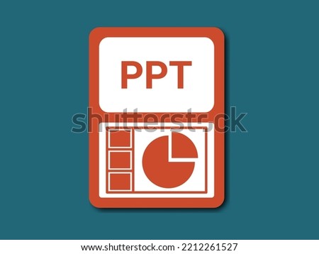 Vector of ppt icon file format. ppt of pptx logo extension. file format icon for presentation document with slideshow  and pictogram icon.powerpoint icon.