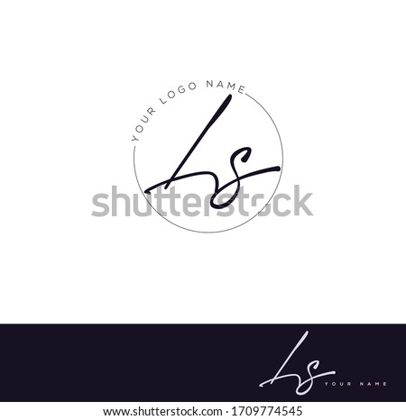 L S LS Initial letter handwriting and signature logo.	