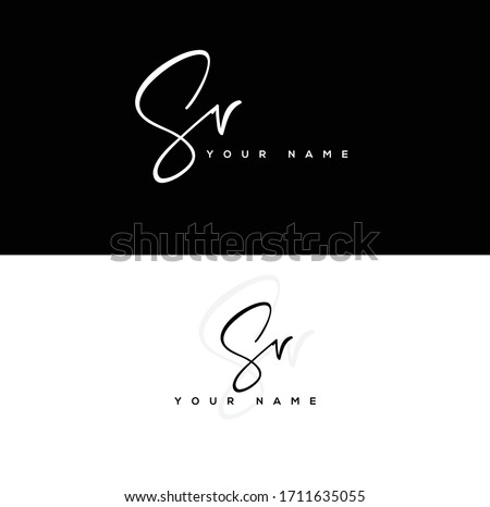 S V SV Initial letter handwriting and signature logo.	
 Stok fotoğraf © 