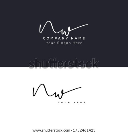  N W NW Initial letter handwriting and signature logo.	