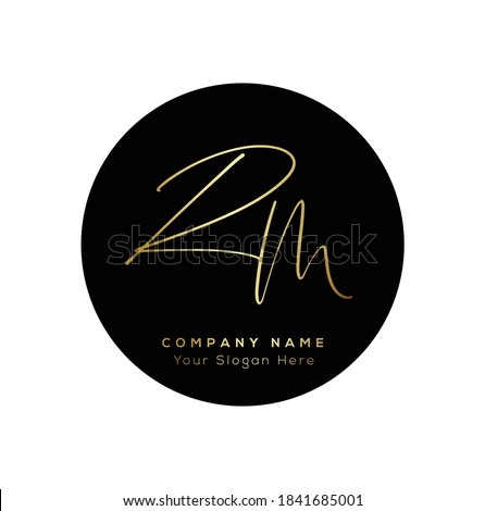 R M RM  Initial letter handwriting and signature logo. Beauty vector initial logo .Fashion, boutique, floral and botanical Stock fotó © 