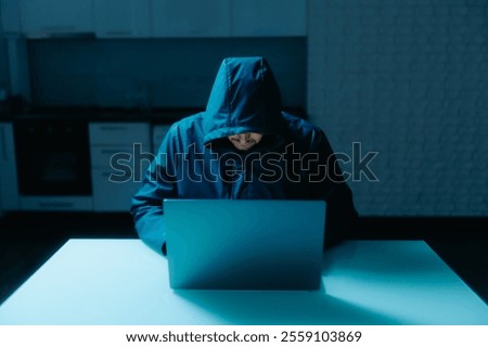 Similar – Image, Stock Photo Hacker Mysterious secret