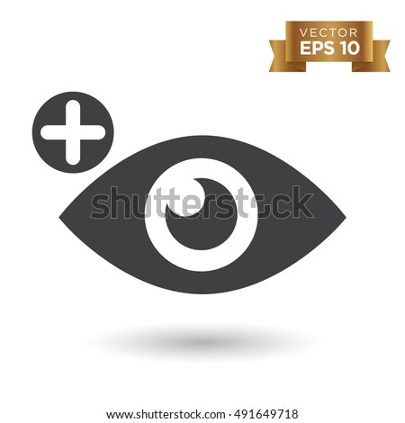 Plus Eye Icon Stock Vector Illustration