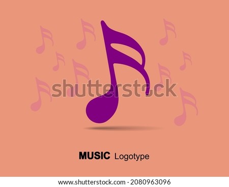 Vector illustration, Graphic Design Note web logotype. Abstract music logo icon vector design.  Recommended for School of Music, disco, vocal course, composer, singer vector logo