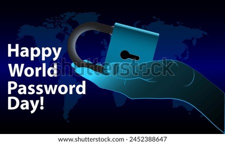 Happy World Password Day. Template for website banner, advertising campaign or news article.