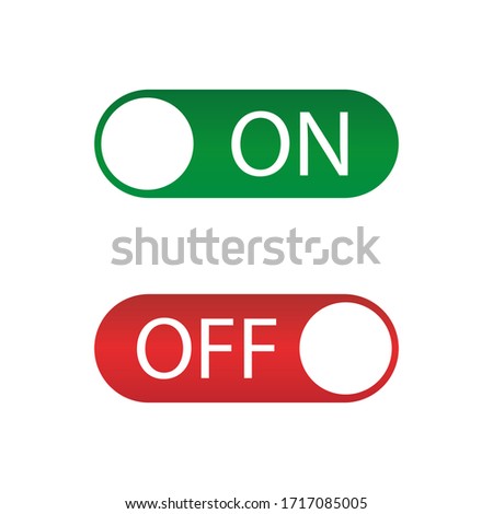 On off icon , red and green switch. Vector illustration.Flat