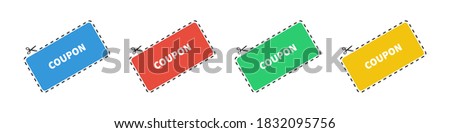 Coupon collection. Vector ticket cut or voucher set on white background.