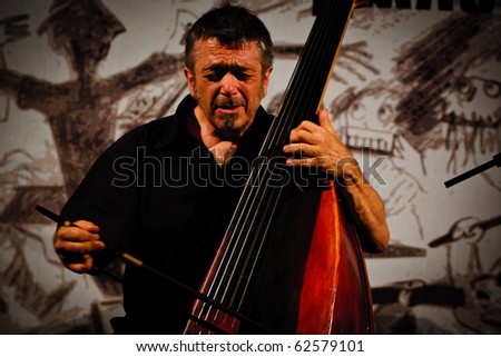 KOKTEBEL, UKRAINE - SEPT 11: Paul Roges Trio play on scene on September 11, 2010 in Jazz Koktebel Festival, Ukraine.