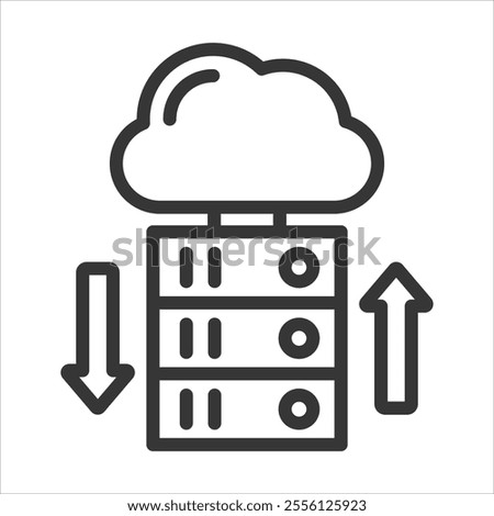 Cloud Storage Outline Icon Vector Illustration