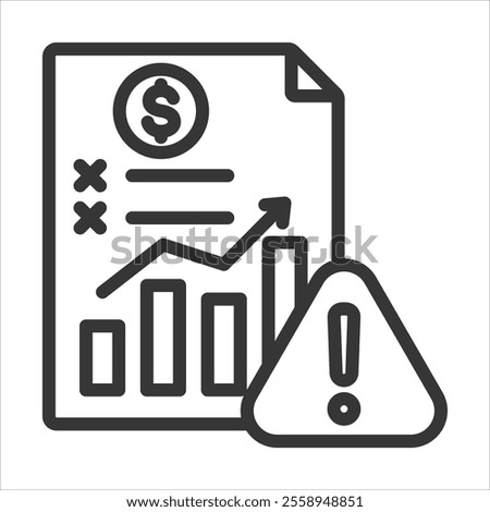 Accounting Error Outline Icon Vector Illustration