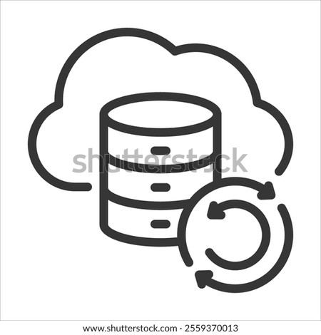 Data Backup Outline Icon Vector Illustration