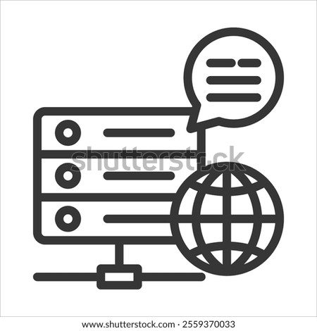 Dns Server Outline Icon Vector Illustration