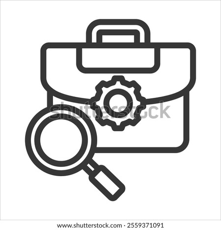 Job Search Outline Icon Vector Illustration