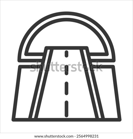 Tunnels Outline Icon Vector Illustration