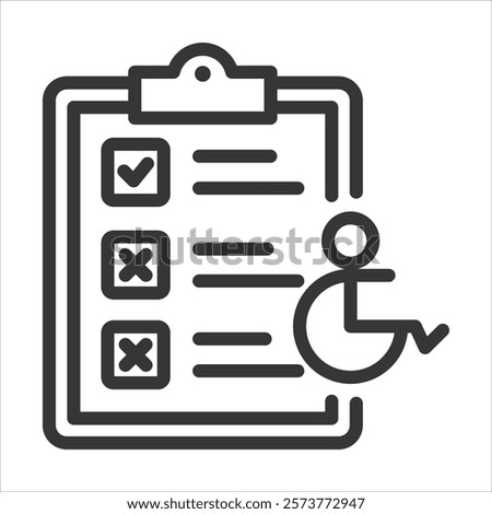 Disability Status Outline Icon Vector Illustration