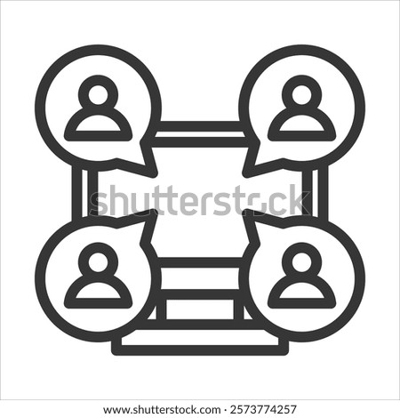 Virtual Forums Outline Icon Vector Illustration