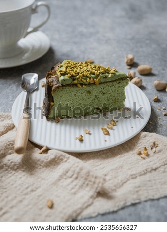 Similar – Image, Stock Photo Fresh blueberry pistachio cake with whole berries on top