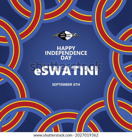 Eswatini or Swaziland independence day vector template with its national colors in circles. Southern African country public holiday.