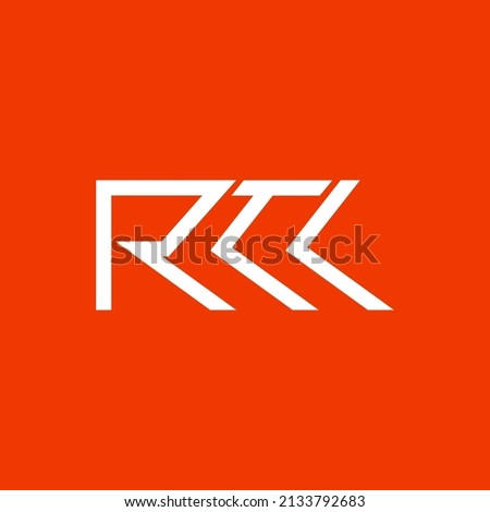 RTK monogram vector logo within bright red background. Suitable for product, brand, company, and organization.