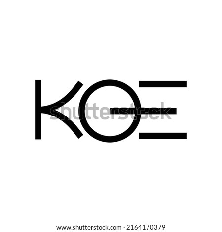 KOE monogram vector logo. Three letters combined logo. Logo for company, brand, product, and organization.