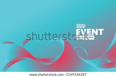 Futuristic blue and red gradient colored curvy shapes vector background. Suitable for event, banner, backdrop, conference, talk show, and concert.