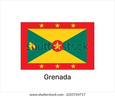 Flag of Grenada. National symbol. Grenada flag symbol. Vector illustration isolated on white background