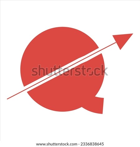 Q, Alphabet q, q logo, Font q with Arrow icon
