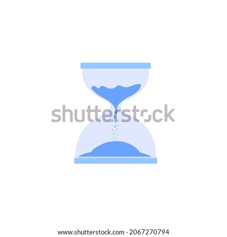 Vector cartoon flat hourglass isolated on empty background-time tracking and following daily schedule, workflow optimization concept,web site banner ad design