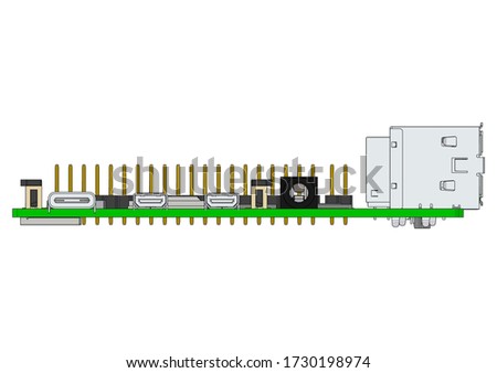 Mega Board with a microprocessor, interfaces, LEDs, connectors, and other electronic components, to form the basic of smart home, robotic, and many other projects