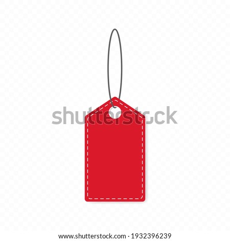 Red Blank Tag isolated on transparent background.