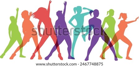 Flat-hand drawn dance fitness class