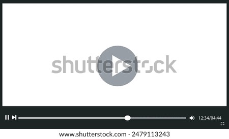 Video player template interface. frame playback vector illustration