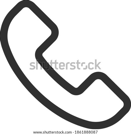 Outline Stroke Style Phone Call Icon Illustration