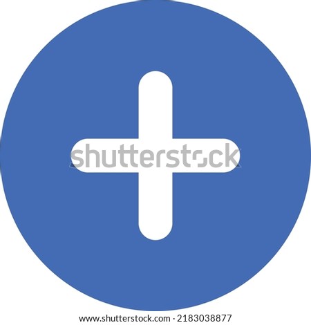 Abstract Flat Designed Icon Of Addition Plus Cross 