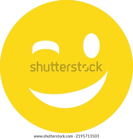 flat style minimal illustrated 
concept icon of smile wink face 