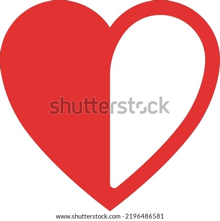 abstract design flat style
illustration of half heart 