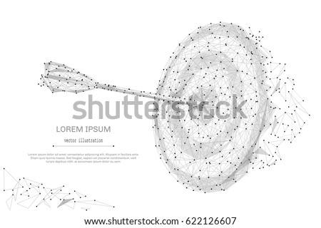 Abstract mash line and point Target on white background with an inscription. Starry sky or space, consisting of stars and the universe. Vector business illustration