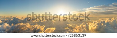 Similar – Image, Stock Photo Sunset sky over mountain ridge