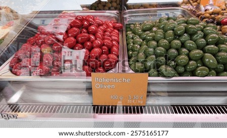 Similar – Image, Stock Photo street market of assortment of fresh fruits and vegetables