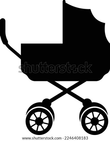 Newborn Baby Stroller Silhouette Icon